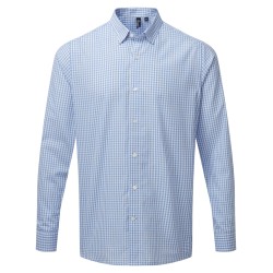 Large-check gingham shirt