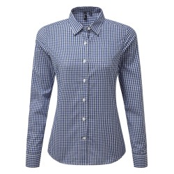 Large-check gingham shirt