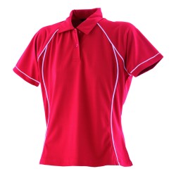 Women's piped performance polo